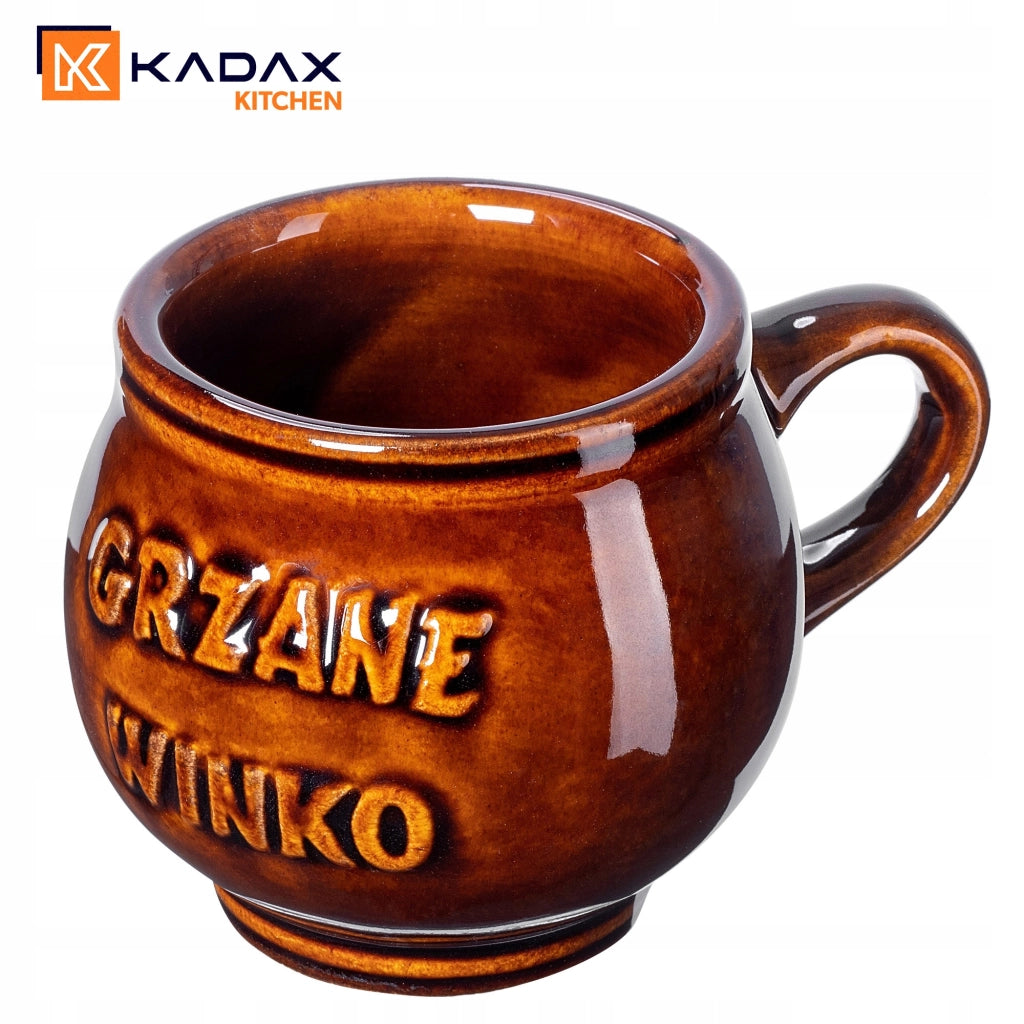 Tazza da vin brulé KADAX con manico, 300 ml, in gres.