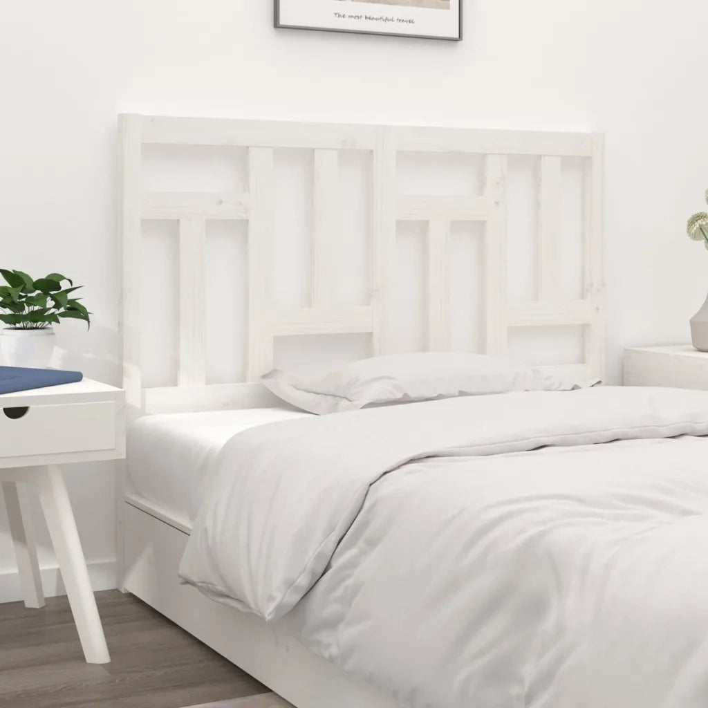 Testiera | Testata per Letto Bianca 145,5x4x100 cm Legno Massello di Pino