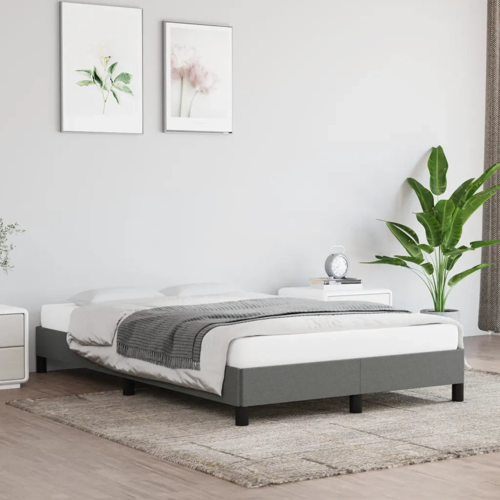 Letto matrimoniale | Letto per adulti | Giroletto senza Materasso Grigio Scuro 120x190 cm in Tessuto