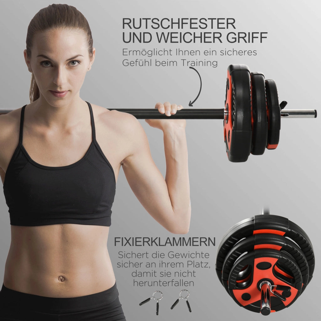 Set manubri 20 kg con 6 dischi ¨C zephmum ¨C nero+rosso