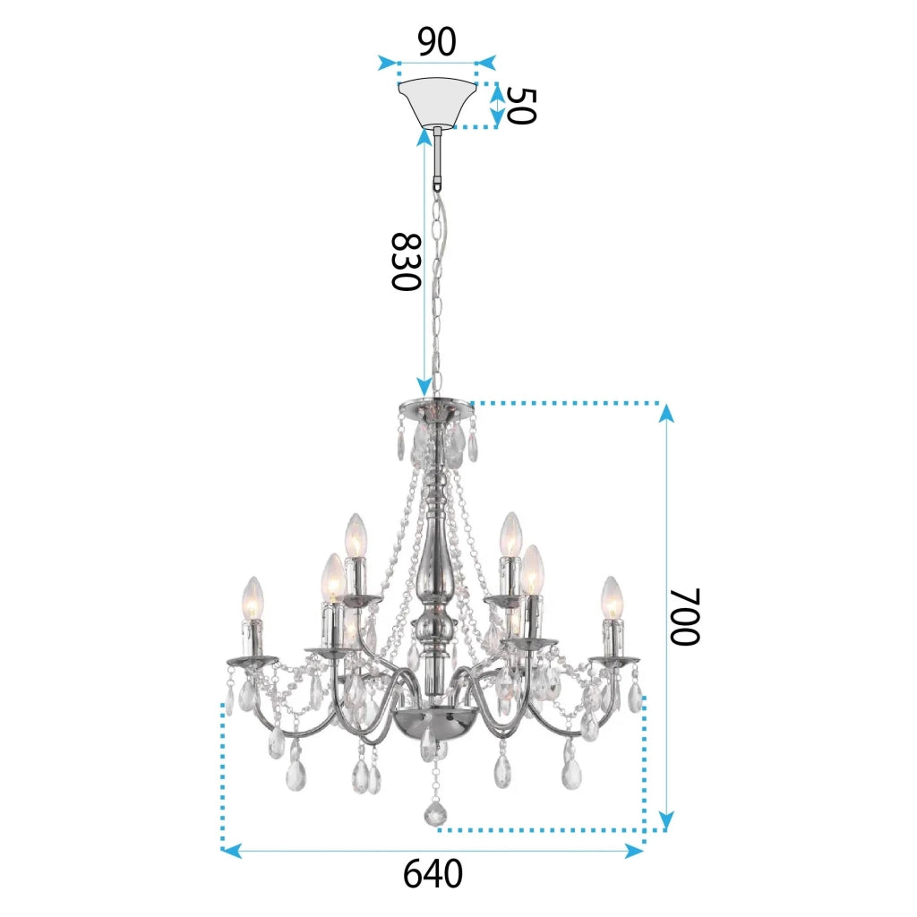 Lampada Da Soffitto Ebt016-9cp Chrome