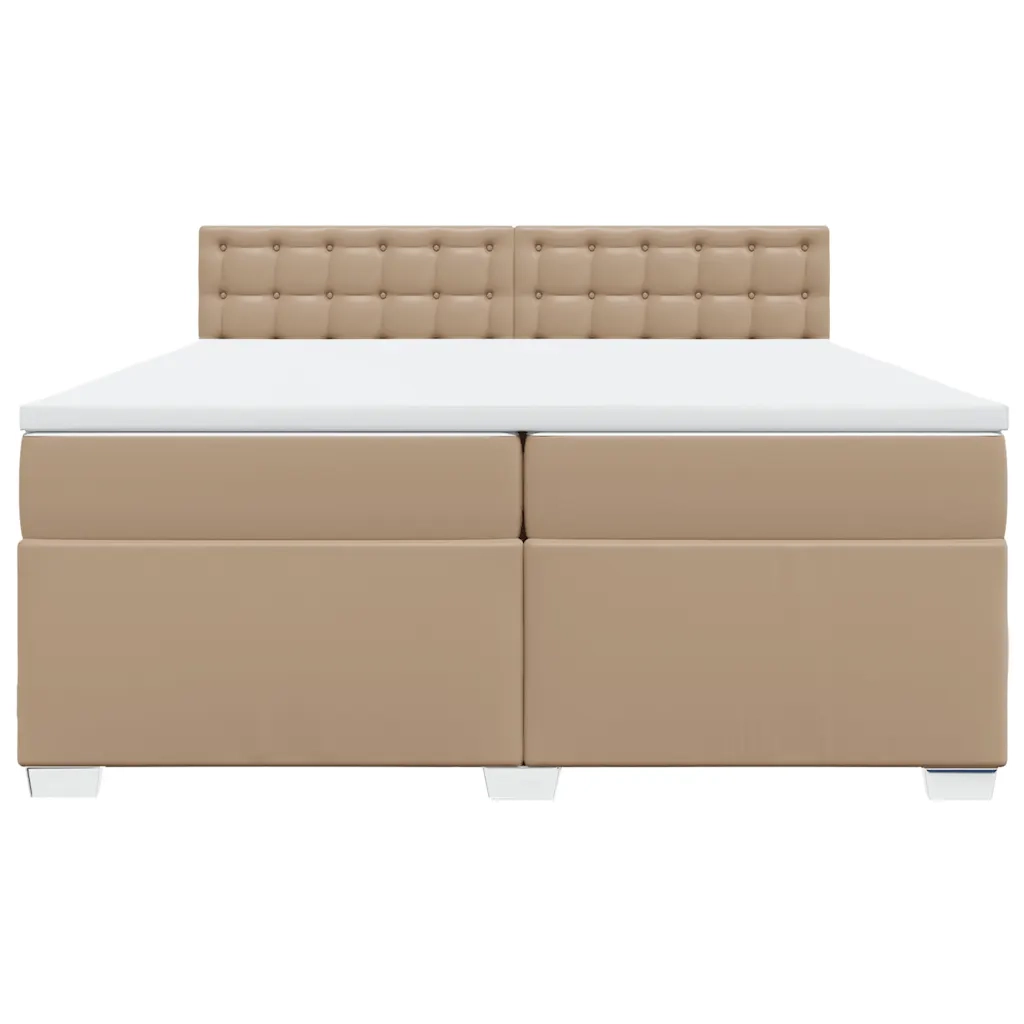 Giroletto a Molle con Materasso Cappuccino 200x200cm Similpelle 3288439