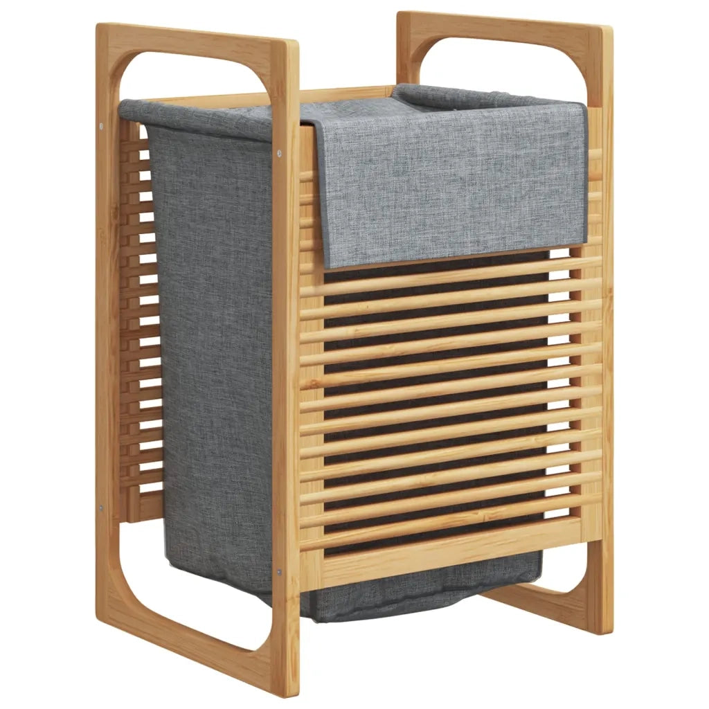 Cesto per il Bucato con Borsa Grigia 32x30x36,5 cm in Bamb¨´ CFW4281736