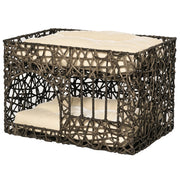 Letto per gatti con cuscini ¨C zephmum ¨C marrone 56x41x45 cm