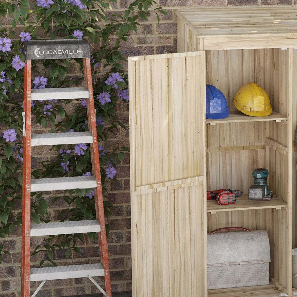 Armadio da giardino ¨C Minimal ¨C legno 2 ante 2 ripiani 120x57x183 cm