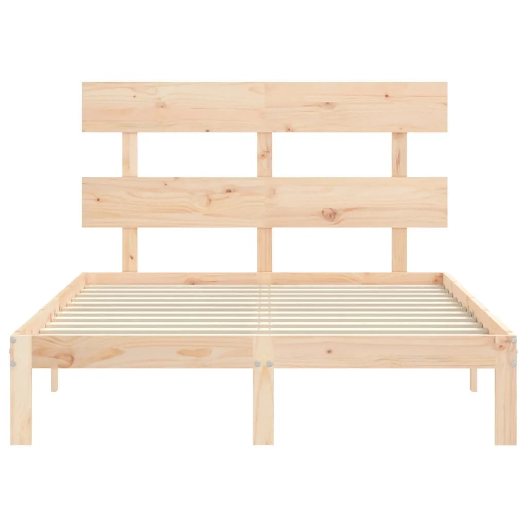 Letto senza Materasso-Struttura Letto 140x190 cm in Legno Massello di Pino 513508