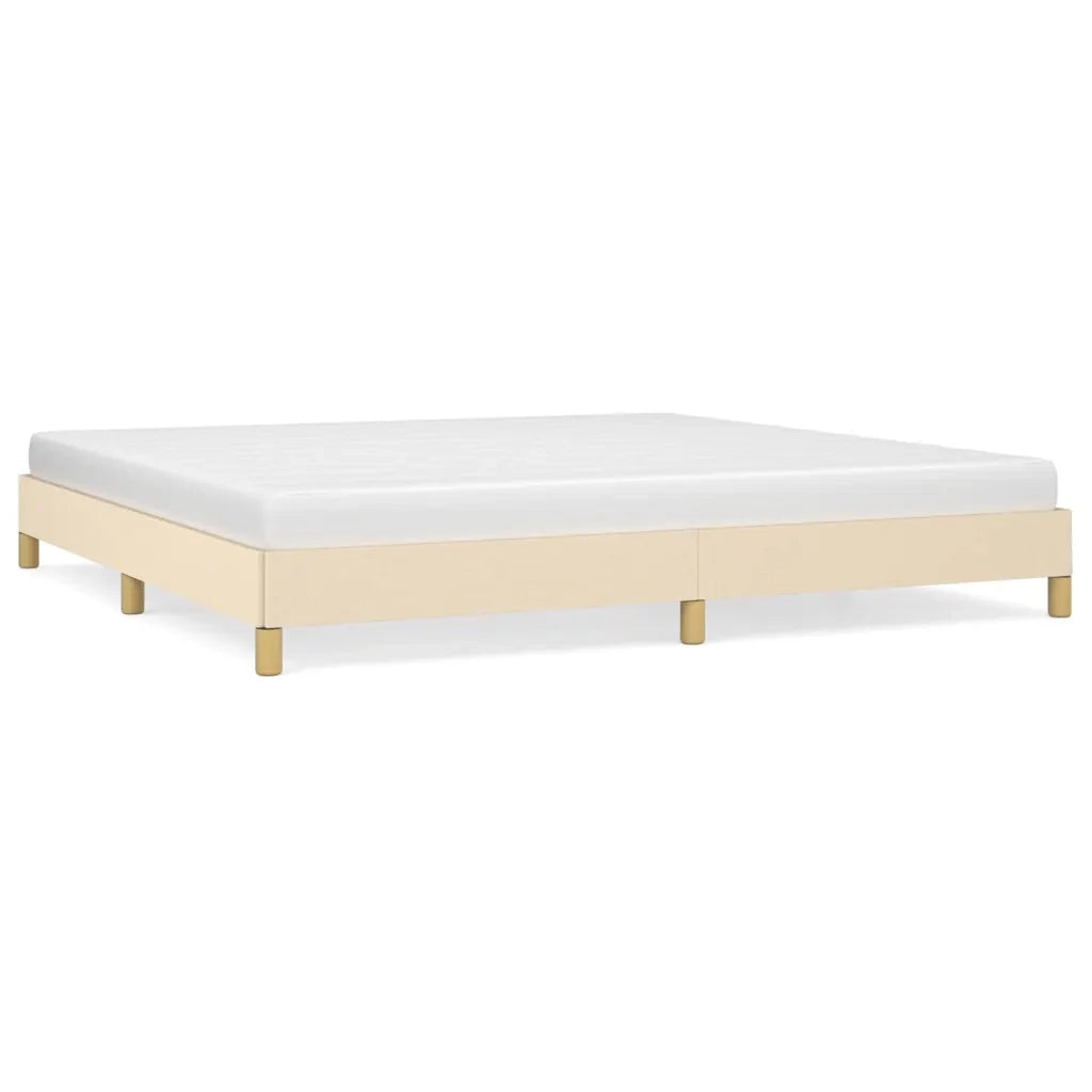 Letto matrimoniale | Letto per adulti | Giroletto senza Materasso Crema 200x200 cm in Tessuto