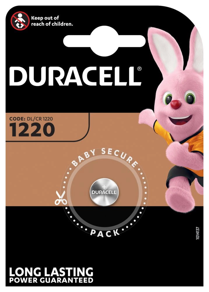 BATTERIA a BOTTONE al litio CR1220 DURACELL 3V