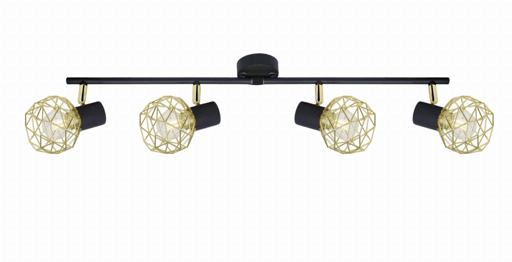 Plafoniera Candellux Acrobat metallo nero/oro 4xE14 dimmerabile