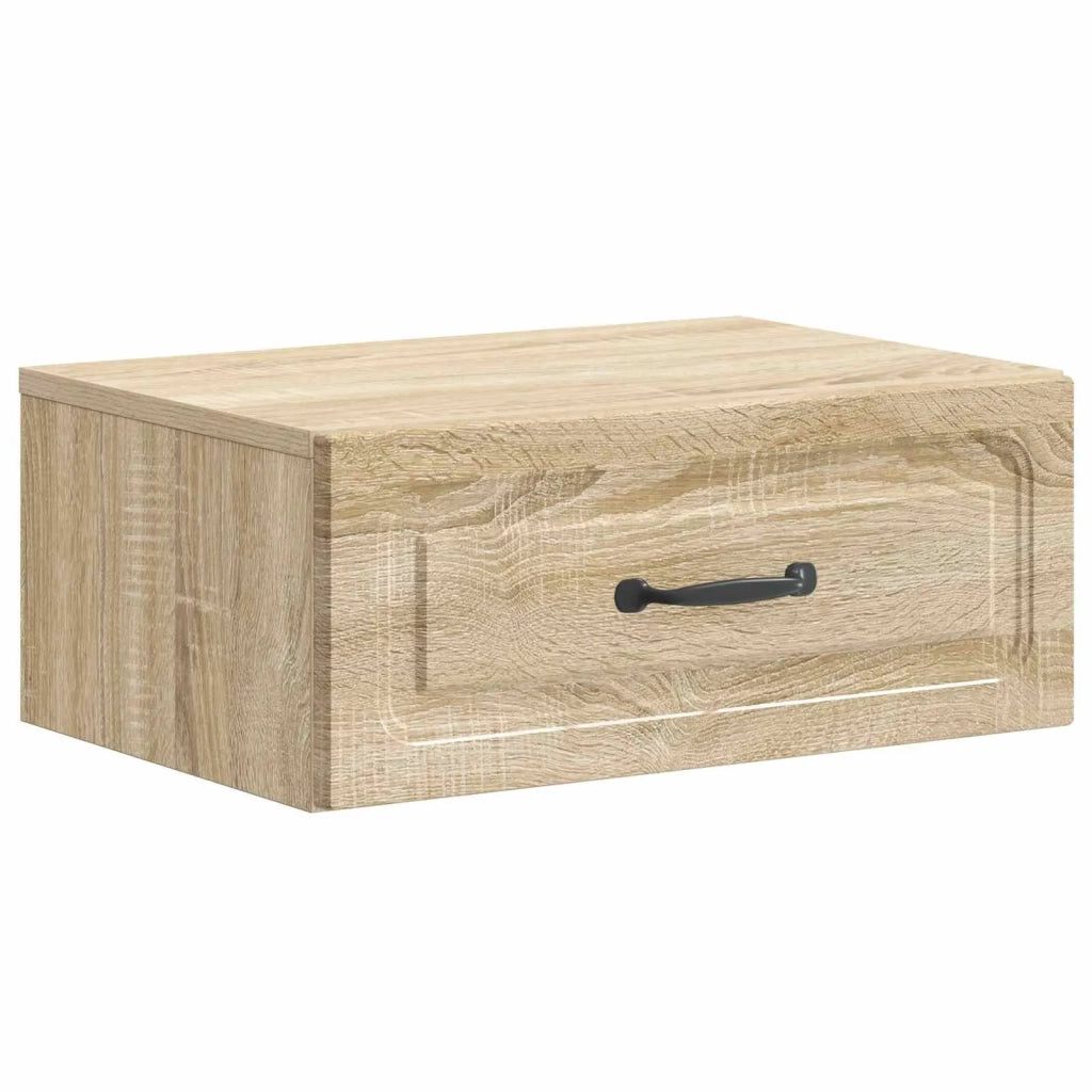 Set di 2 Comodini | Armadio da Notte | Mobiletto da notte a muro Rovere Sonoma 49 x 34,5 x 20 cm