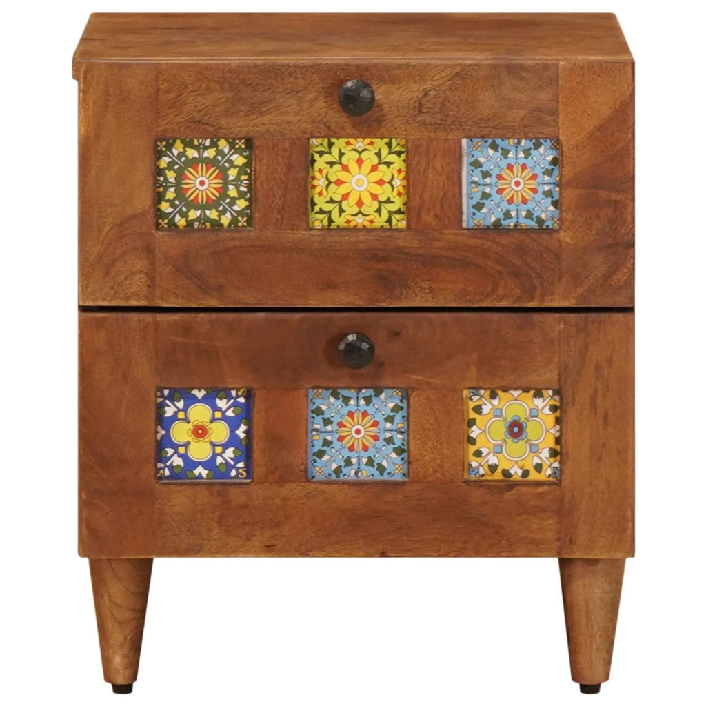 Comodino | Armadio da Notte | Mobiletto da notte con cassetto Marrone 40 x 33 x 46 cm