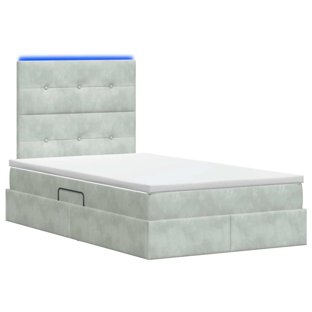 Letto con contenitore LED e materasso Grigio Chiaro 3460122