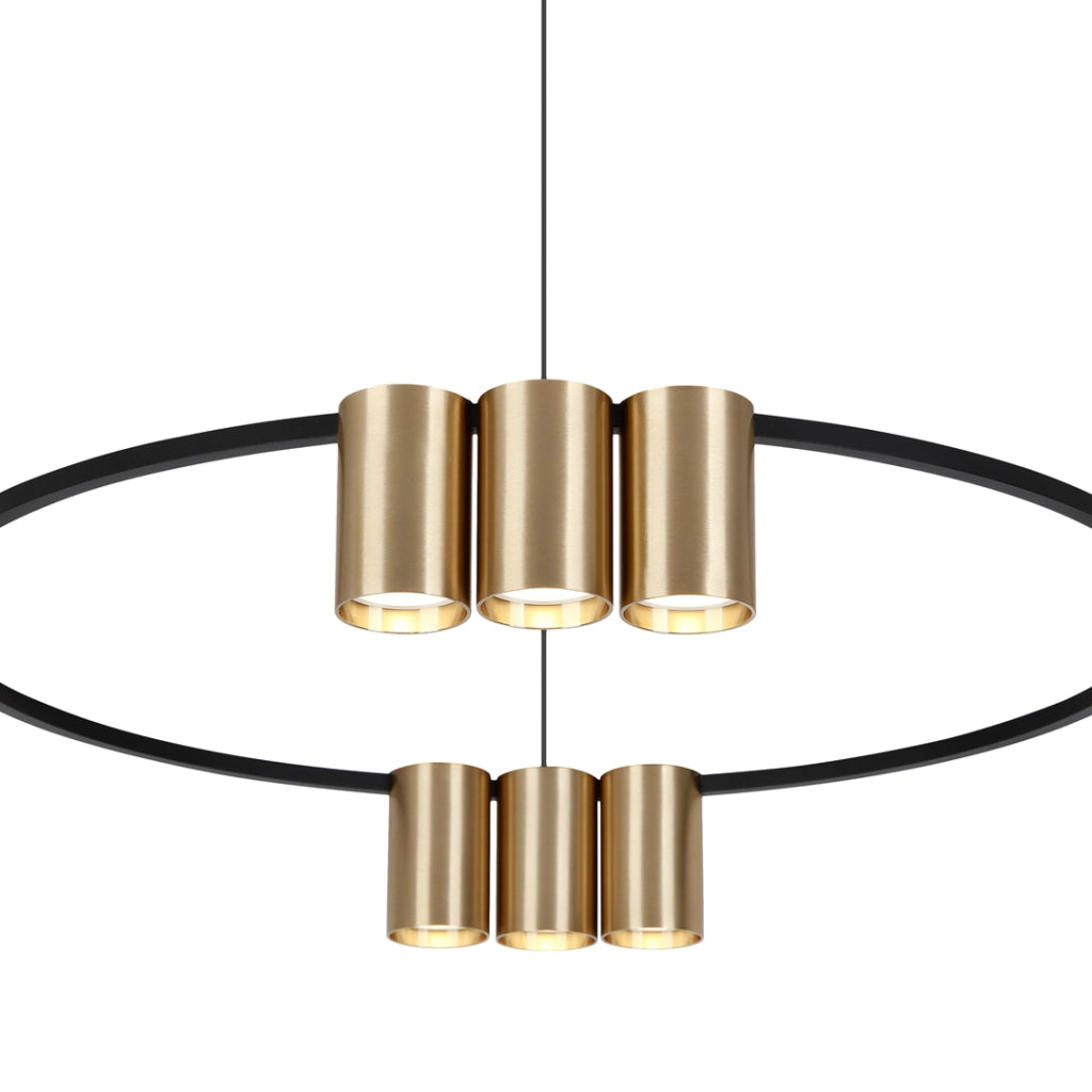 Lampadario rotondo 10xGU10 nero/ottone Genesis Milagro