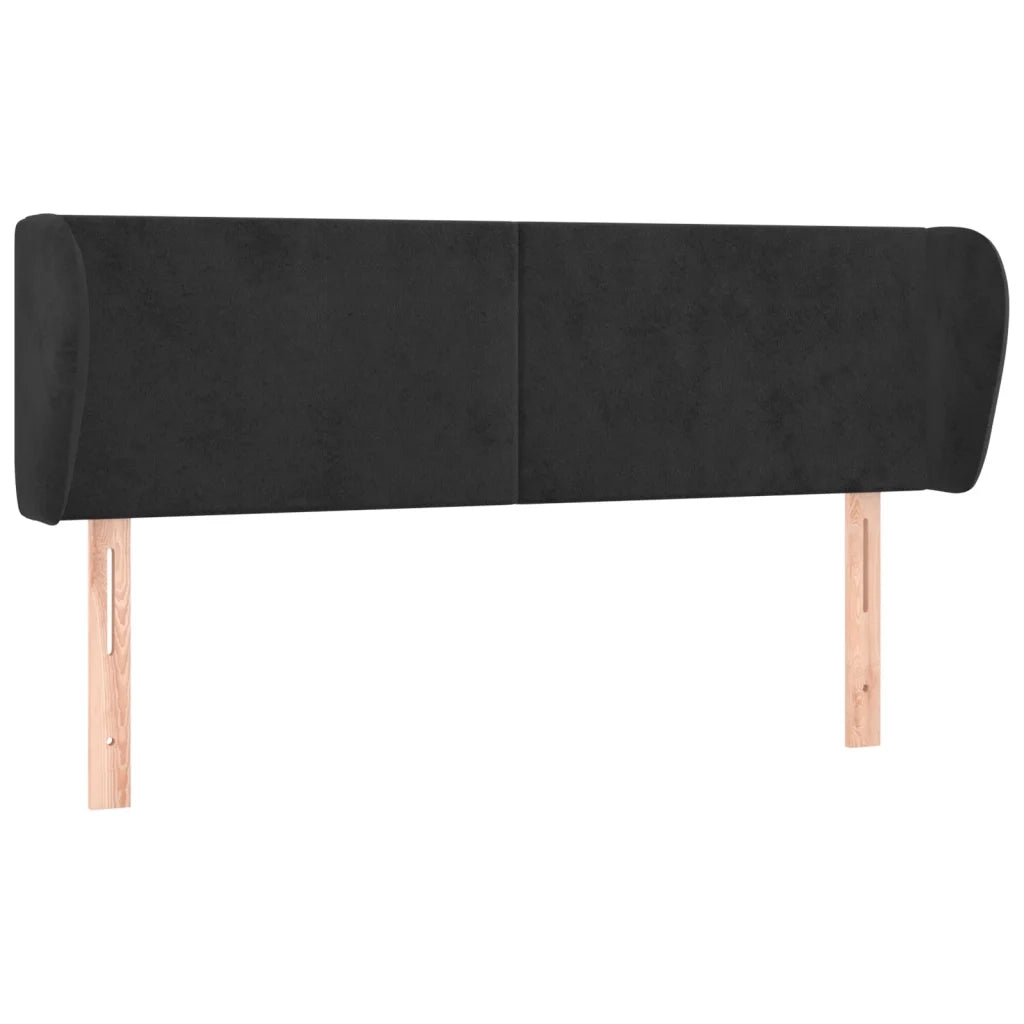 Testiera ad Orecchio Nera 147x23x78/88 cm in Velluto 3116914