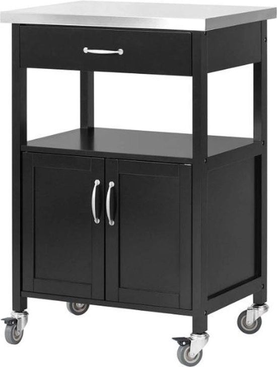 Carrello da cucina in bambù - 60 x 44,5 x 91 cm