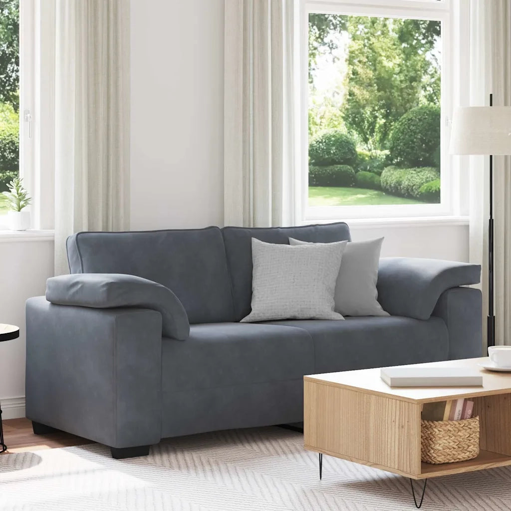 vidaXL Divano Divanetto Grigio Scuro 140 cm in Velluto