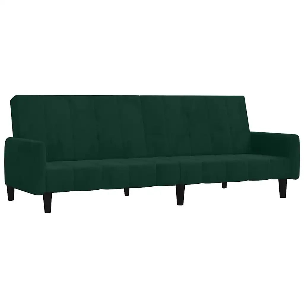Divano letto | Sof¨¤ letto | Letto singolo a 2 Posti Verde Scuro in Velluto