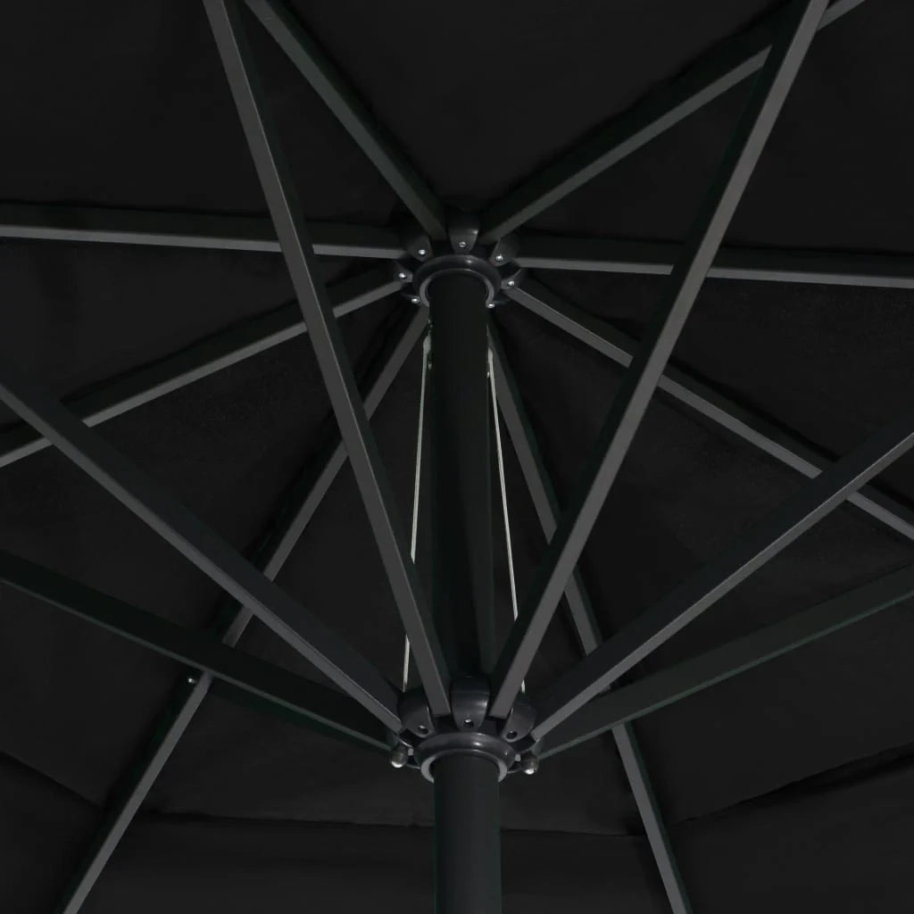 Ombrellone da esterno con palo in alluminio nero da 600 cm 02_0008239