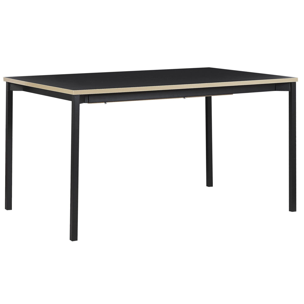 Tavolo da pranzo allungabile MDF Nero 140/190 x 90 cm moderno industriale