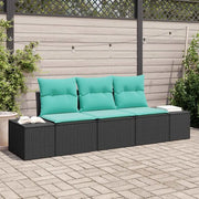 Set di divani 3 pz Nero polyrattan 3346926