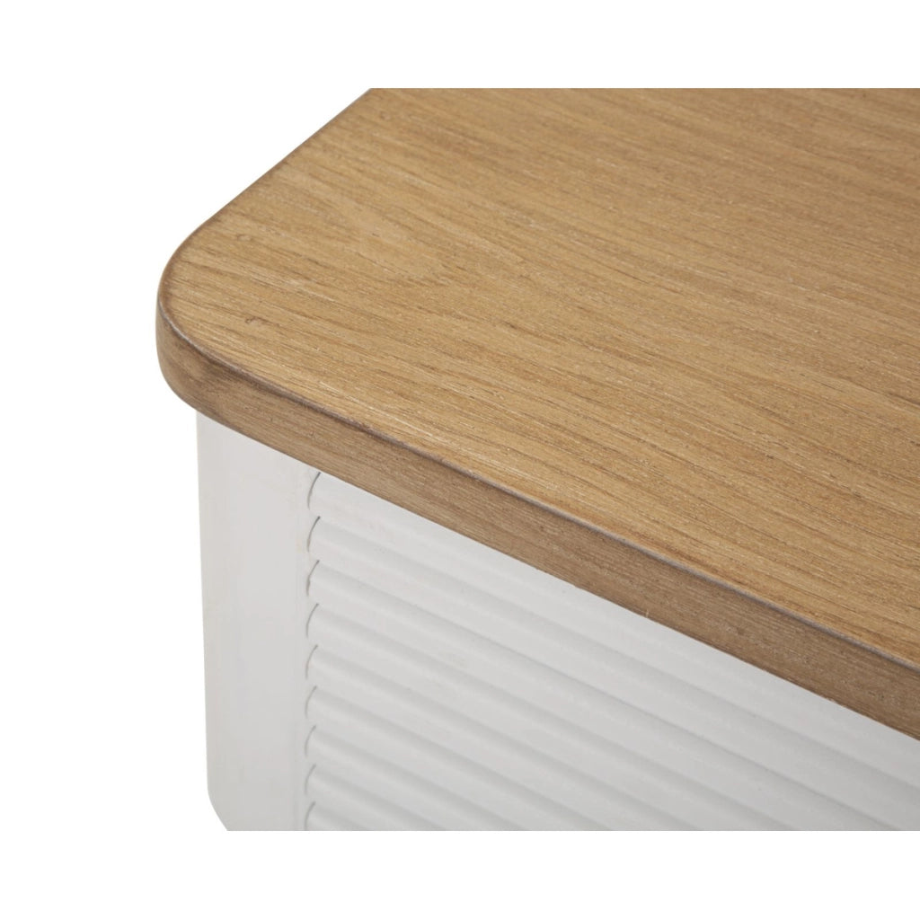 Comodino VKH11, Bianco, Legno, 45x32x62 cm