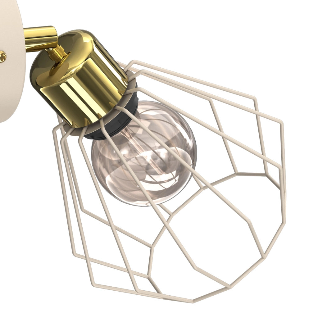 Applique industriale Parkla 1xE27 beige/oro Luminex