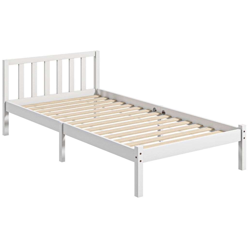 Letto Singolo con Testiera ¨C Minimal ¨C Legno 90x190 cm Bianco