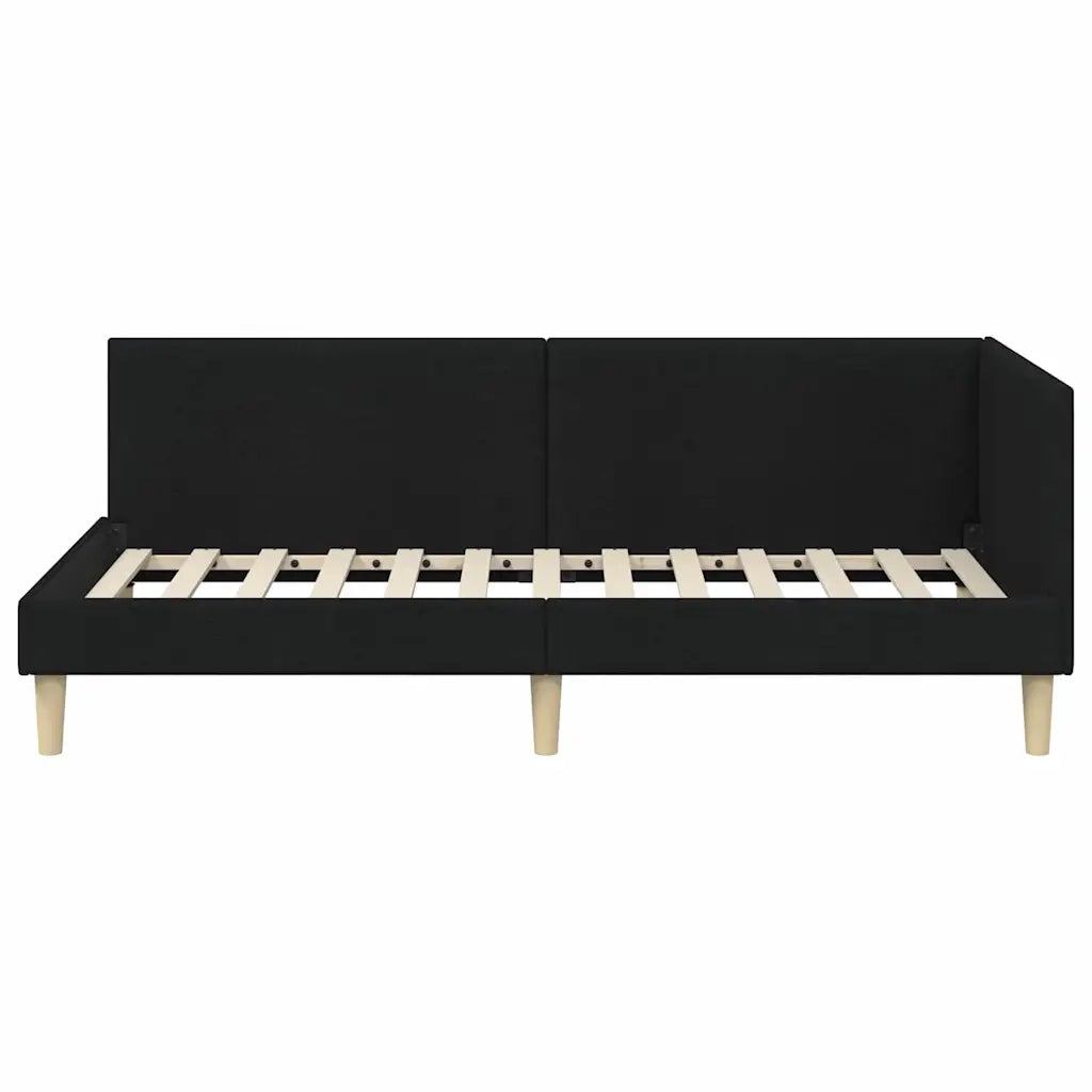 Cornice del letto ad angolo con testiera Nero 100 cm x 200 cm 42016199