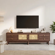 Cassettiera TV marrone in truciolato lunga 180 cm