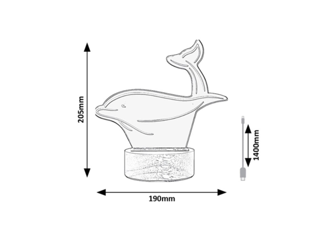 Lampada notte Delfino in legno faggio LED 2W Rabalux