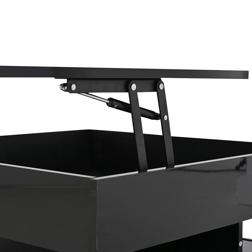 Tavolino regolabile - Xylo - 65x65cm LED 2 cassetti nero