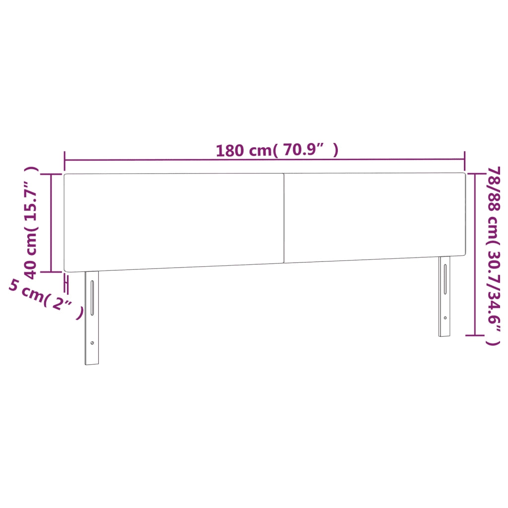 Testiera 2 pz-Set di 2 Testata-Testiera Decorativa Grigio Scuro 90x5x78/88 cm in Tessuto 128914