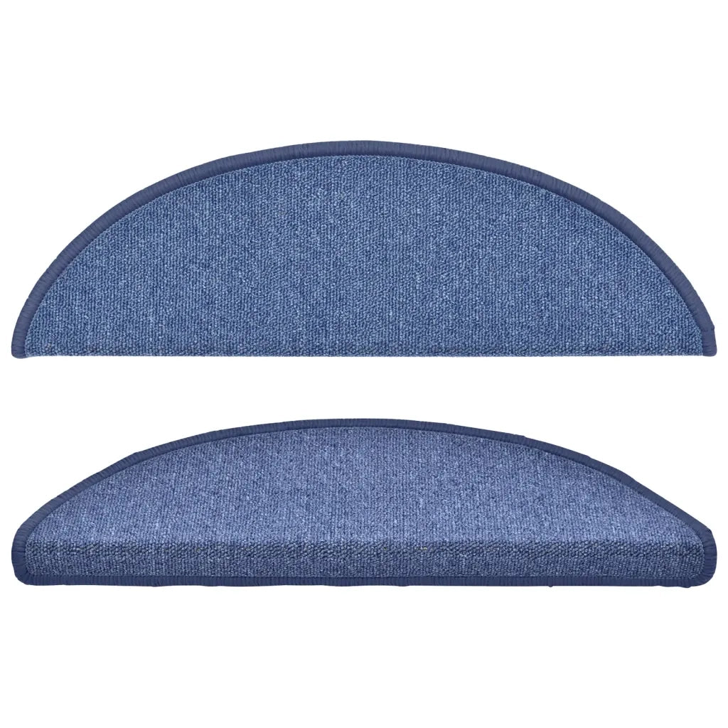 Tappetini per scale 15 pz | Gradini per Scale 56x17x3 cm blu semicircolari