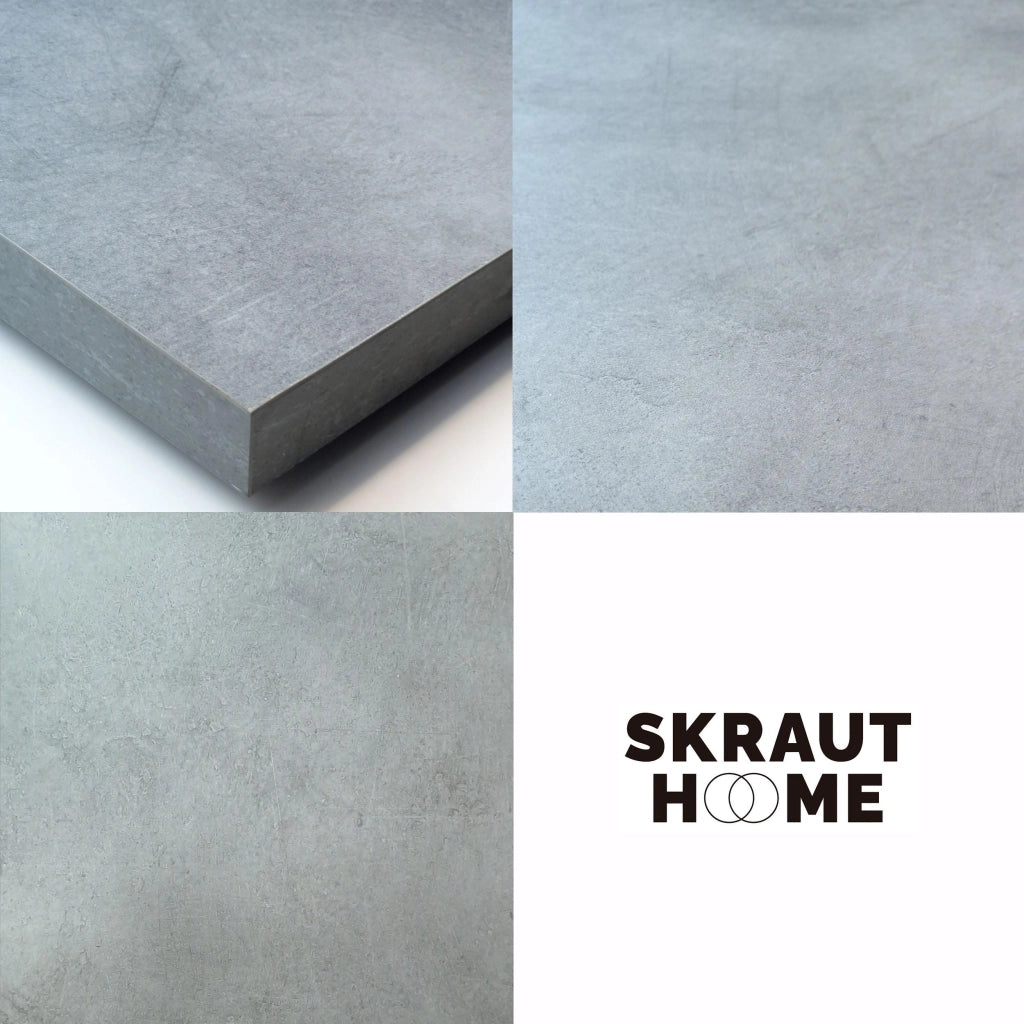 Consolle allungabile, 222x90x73cm, Per 10 persone, Gambe in legno, grigio cemento RF3014