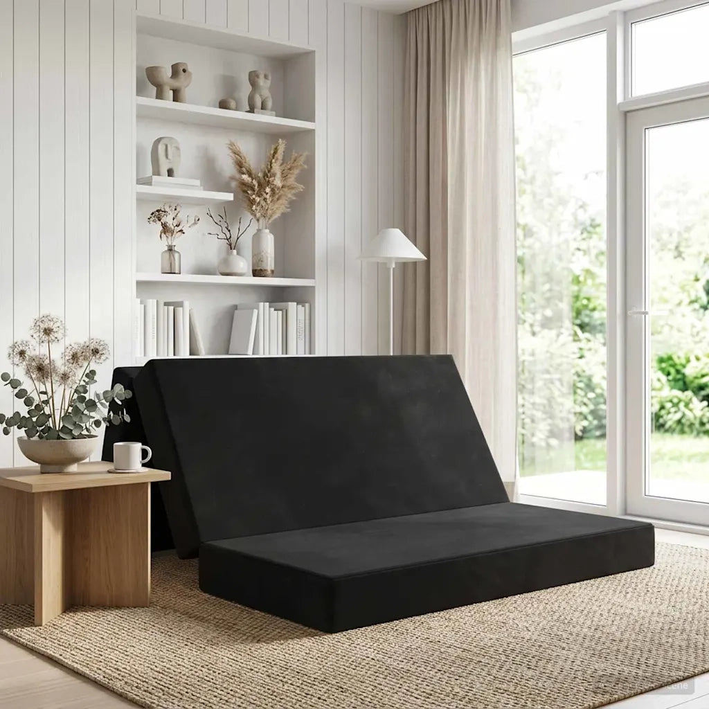 Divano Letto Pieghevole 140 x 67 x 45 cm Nero 900231