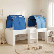 Letto con Tunnel 3 pz Bianco e Blu Legno ingegnerizzato 3423559