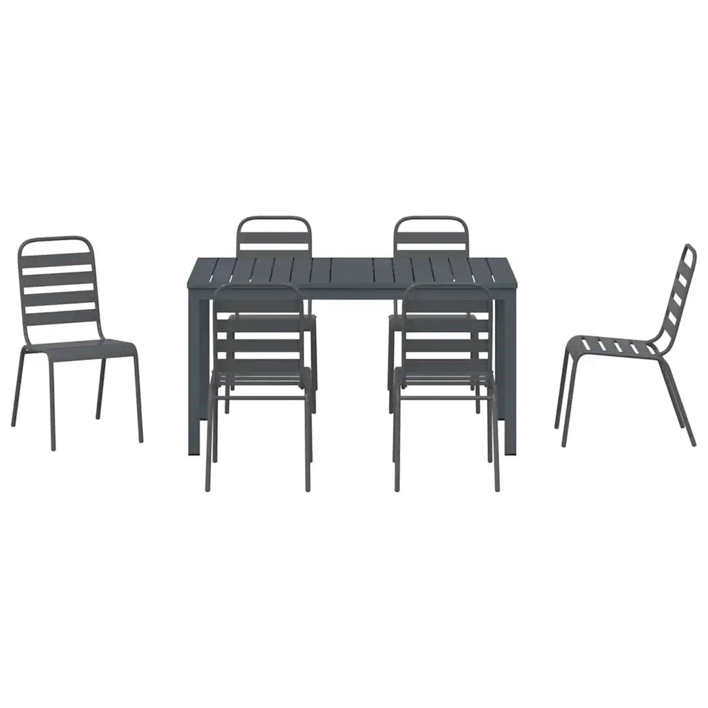 Set da Pranzo per Giardino 7 pcs Antracite