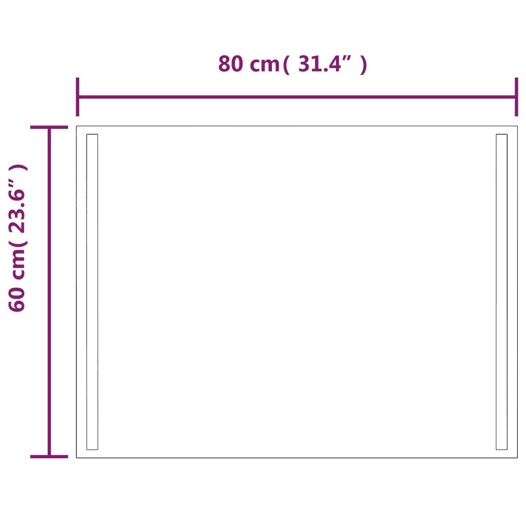 Specchio da Bagno con Luci LED 60x80 cm 3154066