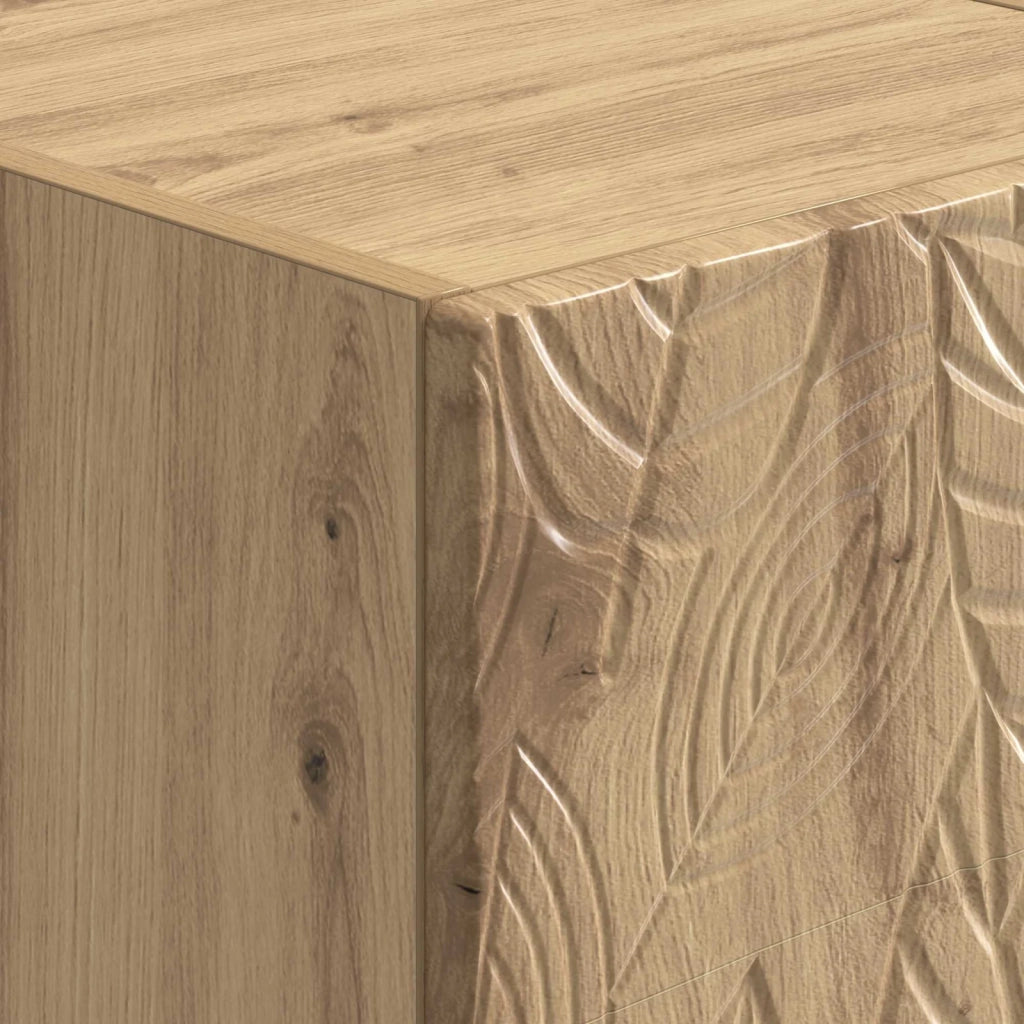 Mobiletto da notte a muro 2 pcs Rovere Artigianale 898804