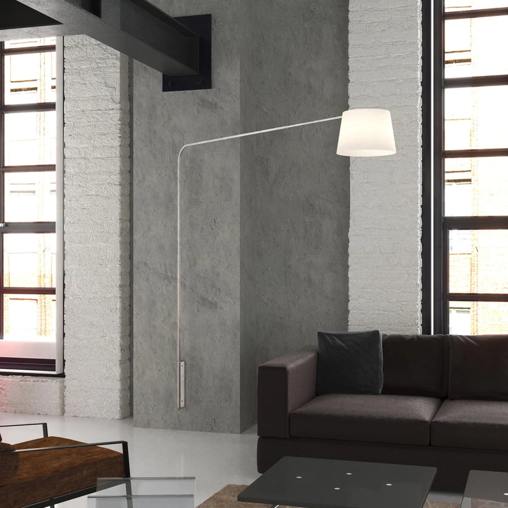 Piantana Contemporanea Corner Metallo Cromo Diffusore Bianco 1 Luce E27