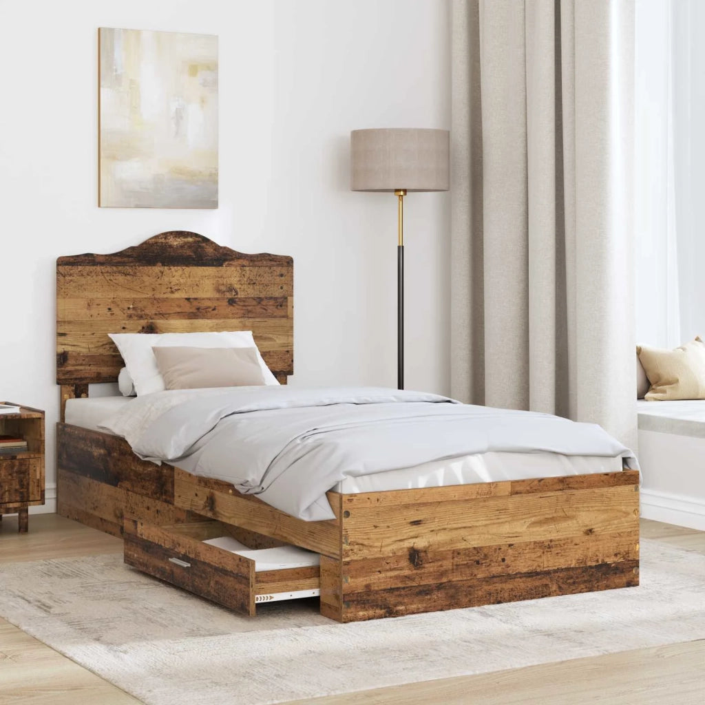 Struttura del letto con testiera Legno vecchio 100 x 200 cm 3413646