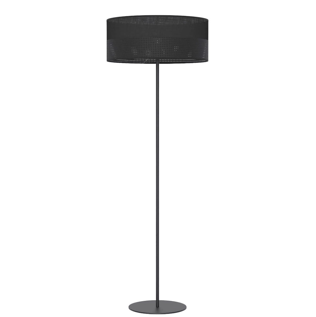 Lampada da terra KARBON nera traforata E27 Emibig