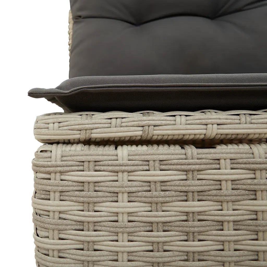 Set Divano da Giardino 6pz con Cuscini Grigio Chiaro Polyrattan 3222501