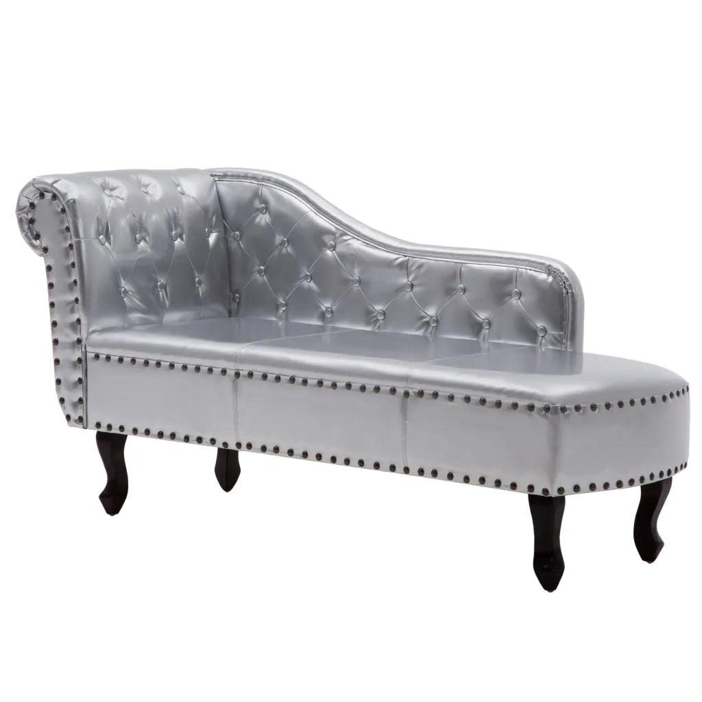 Sedia a Sdraio Argento in Similpelle 60657