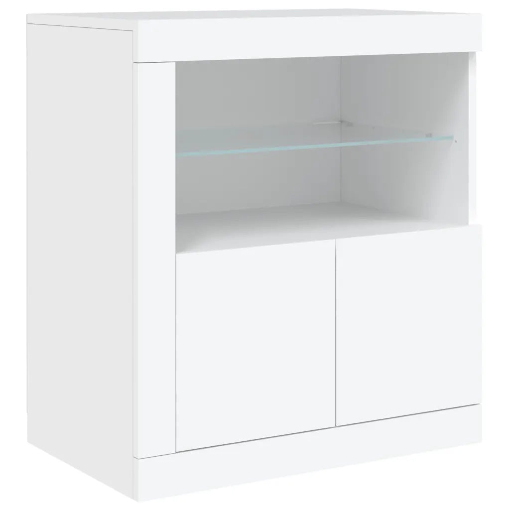 Credenza | Madia | Buffet da pranzo | Armadio da pranzo con Luci LED Bianca 60,5x37x67 cm