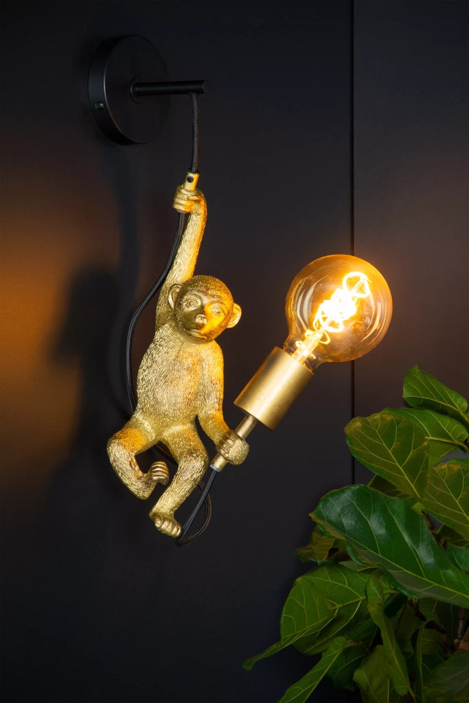Applique scimmia dorata Extravaganza Chimp E27 40W Lucide
