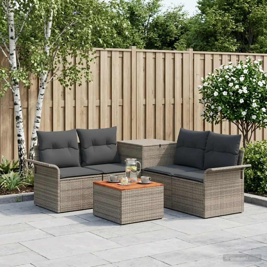 Set di divani 6 pz 4-Numero di posti Grigio e Grigio Scuro 3447084