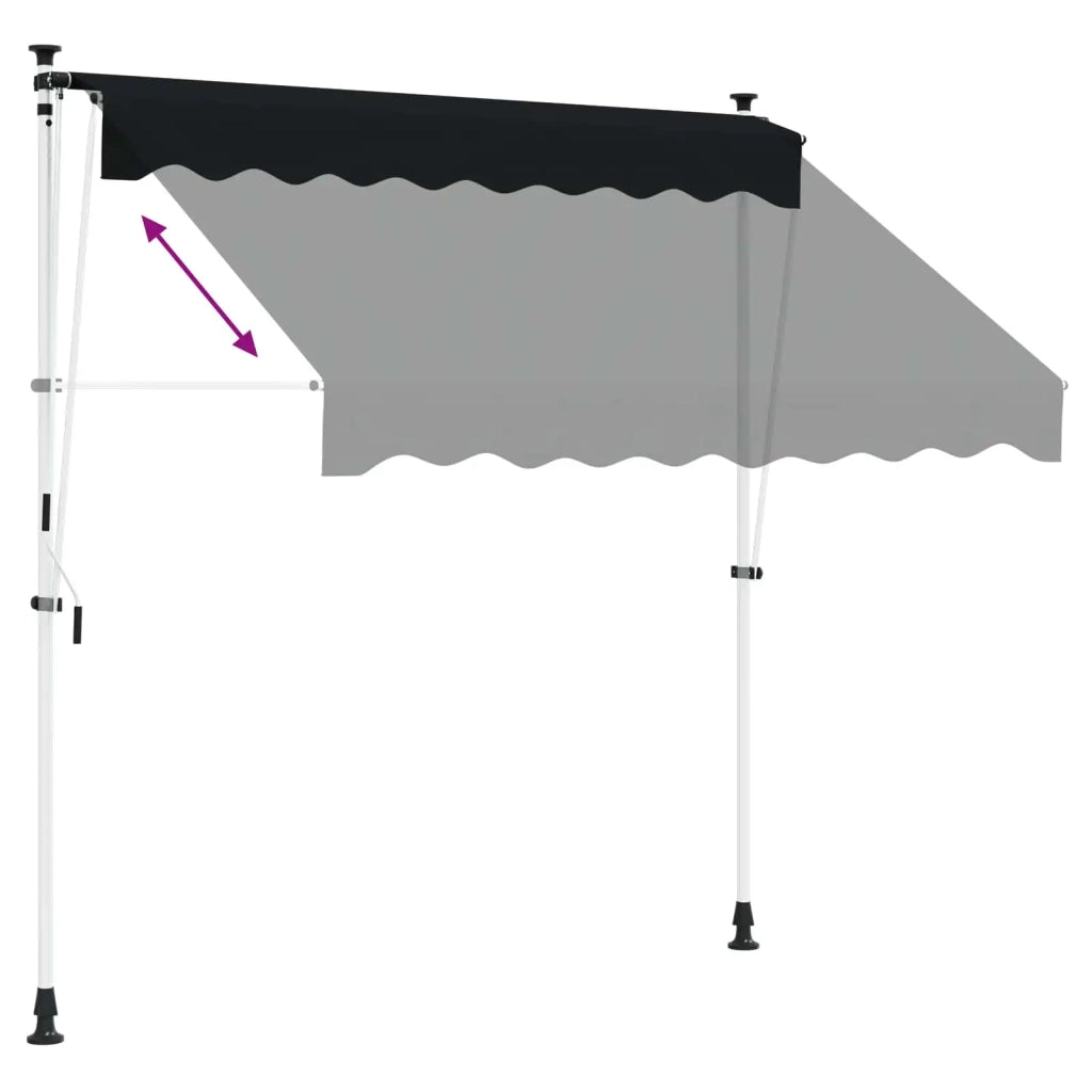 Tenda da Sole | Tenda retrattile manuale Nero 200 cm
