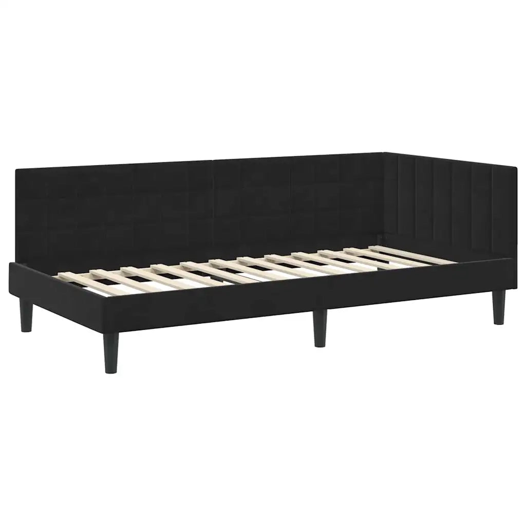 Struttura Letto Angolare con Materasso 2 pcs Nero Velluto 3393993