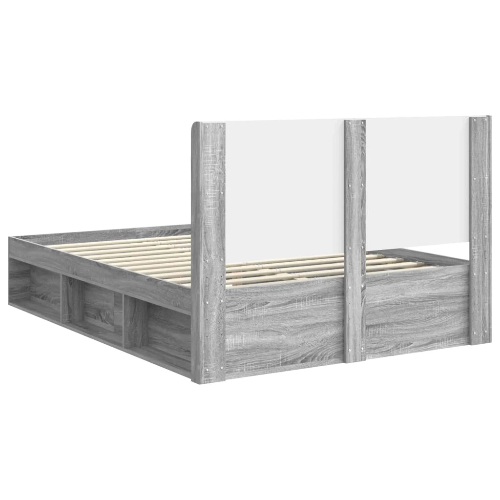 Struttura del letto con stoccaggio e testata Sonoma grigio 3413882